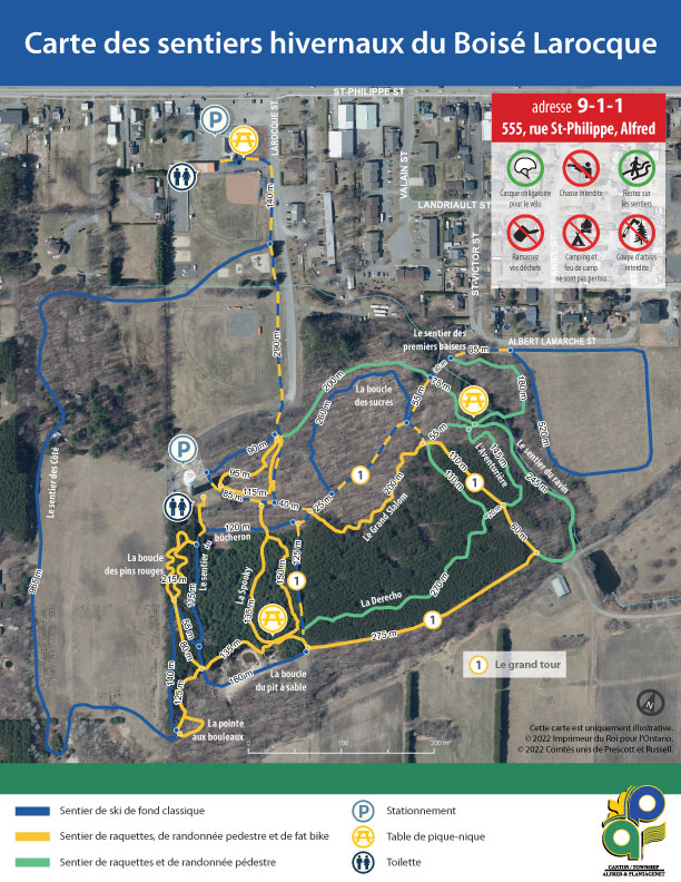 Carte des pistes du Boisé Larocque
