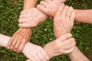 Hands holding in square shape