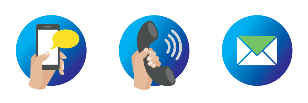 Téléphone, textos ou courriel