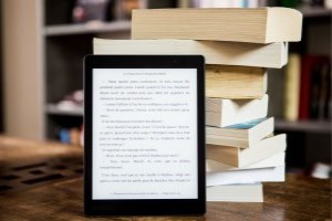 Tablet with books