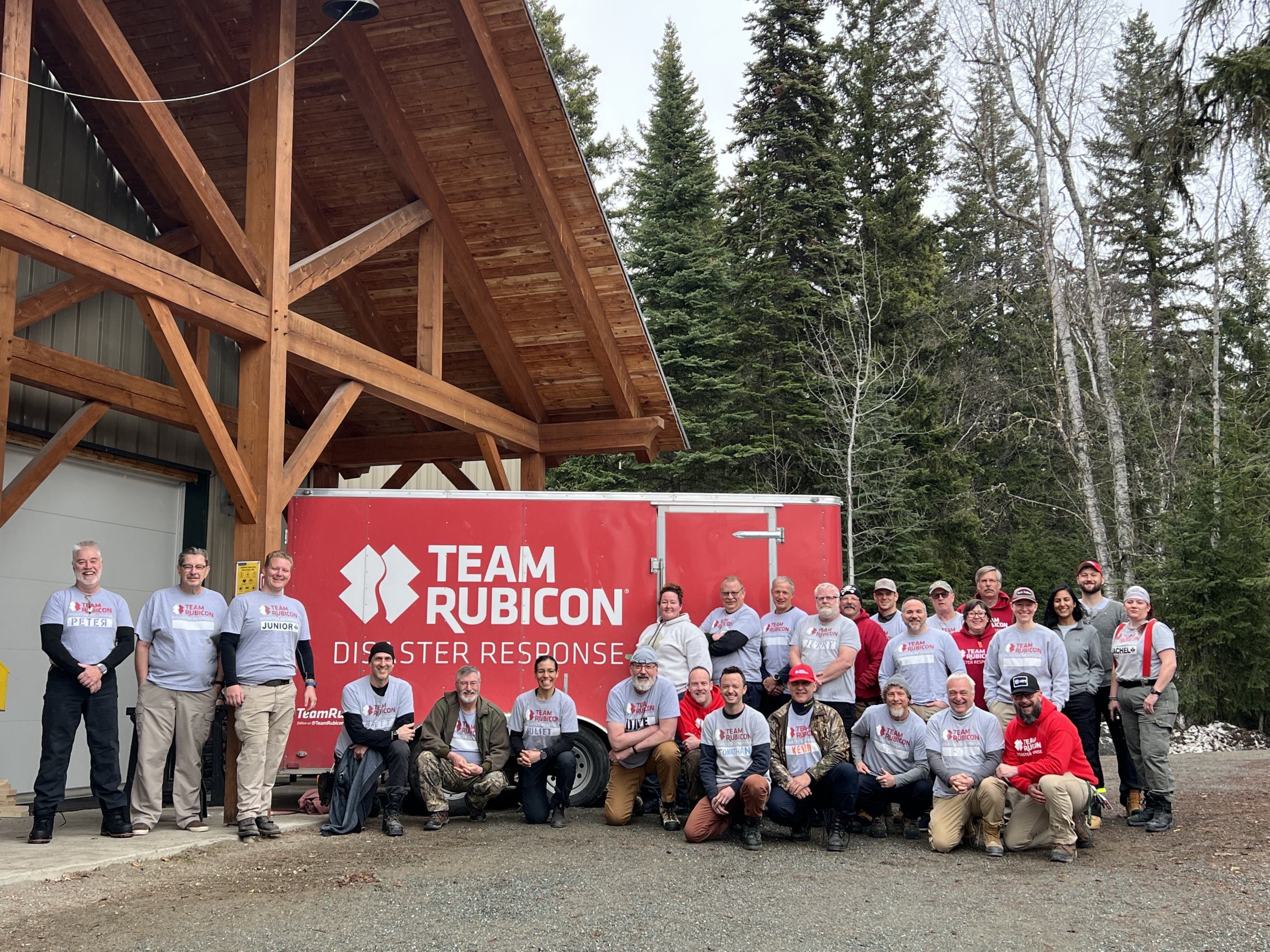 the Team Rubicon Canada crew posing outside