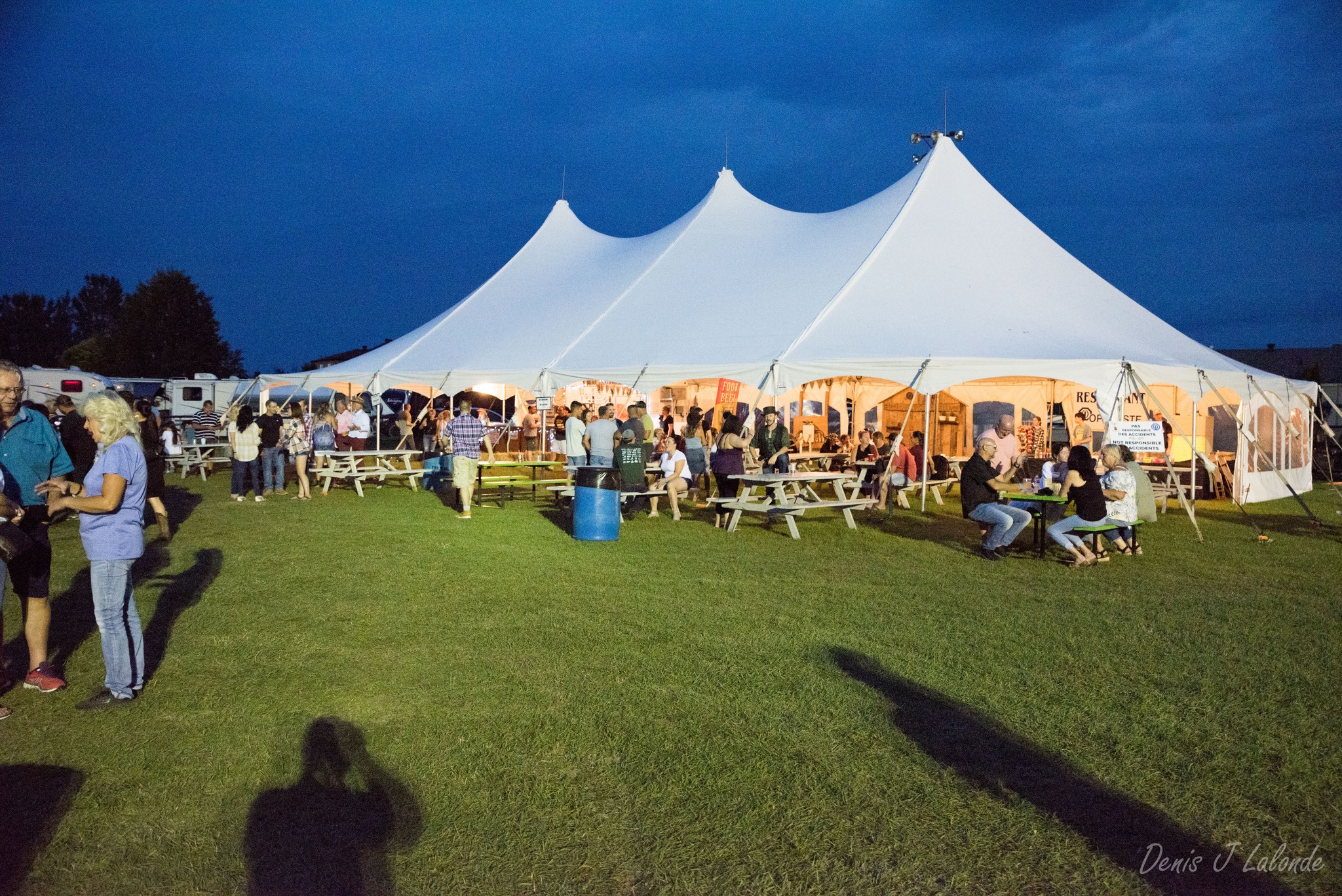 tents on a baseball field