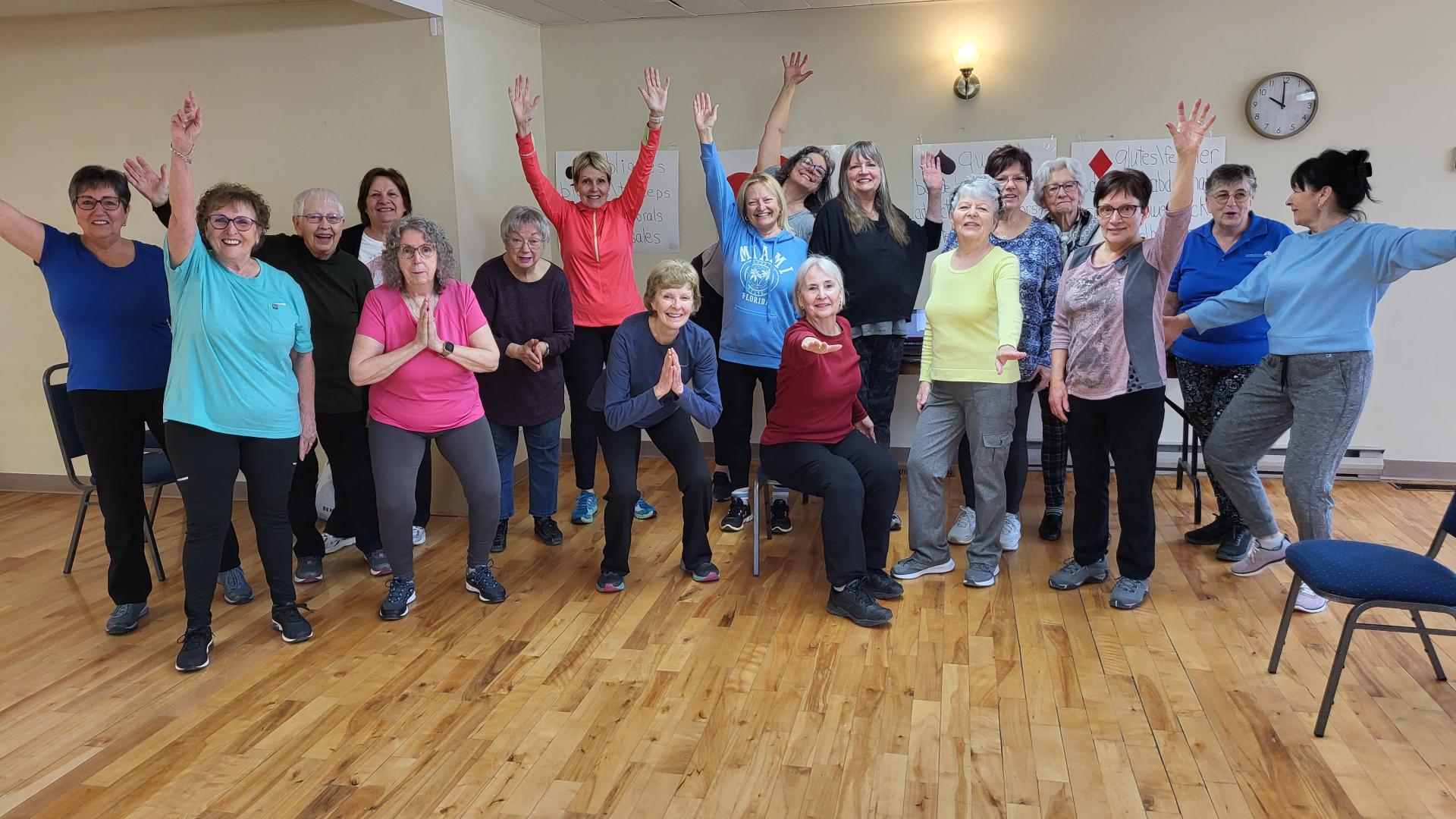 Group of woman happy and smilling in exercise clothes