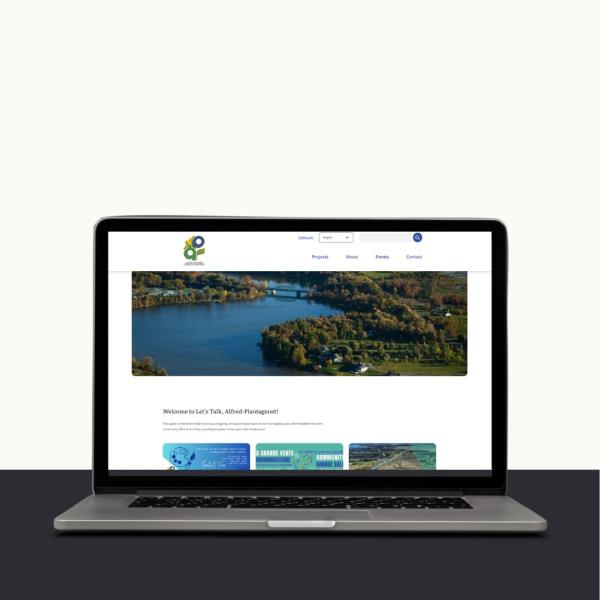 a computer browsing our engagement platform site