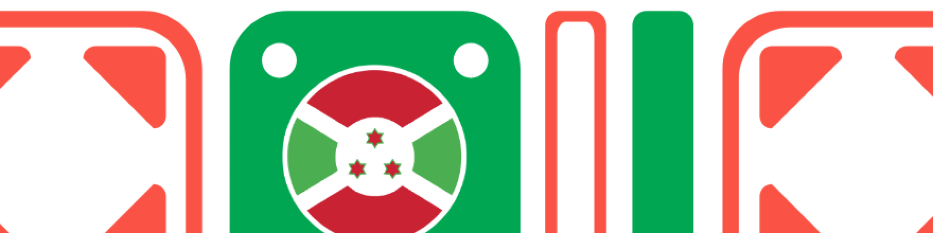 Green, red and black patterns with a burundian flag 