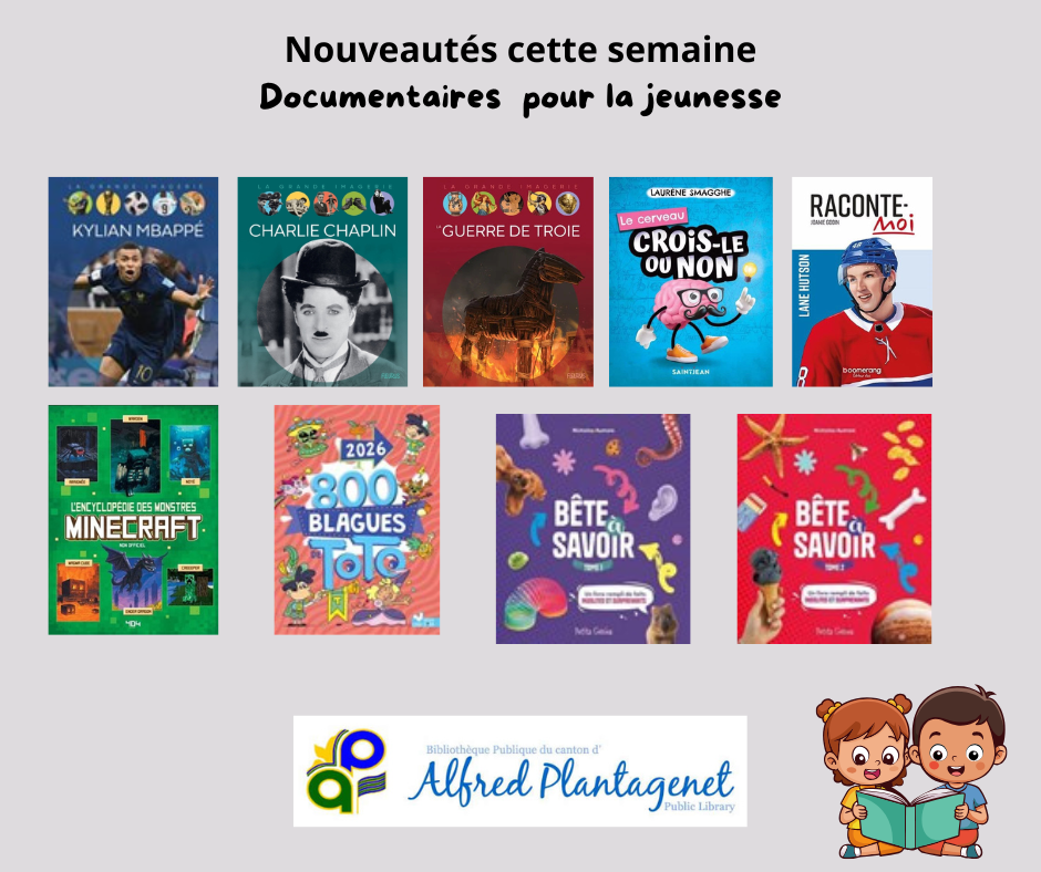 Nouveautés cette semaine