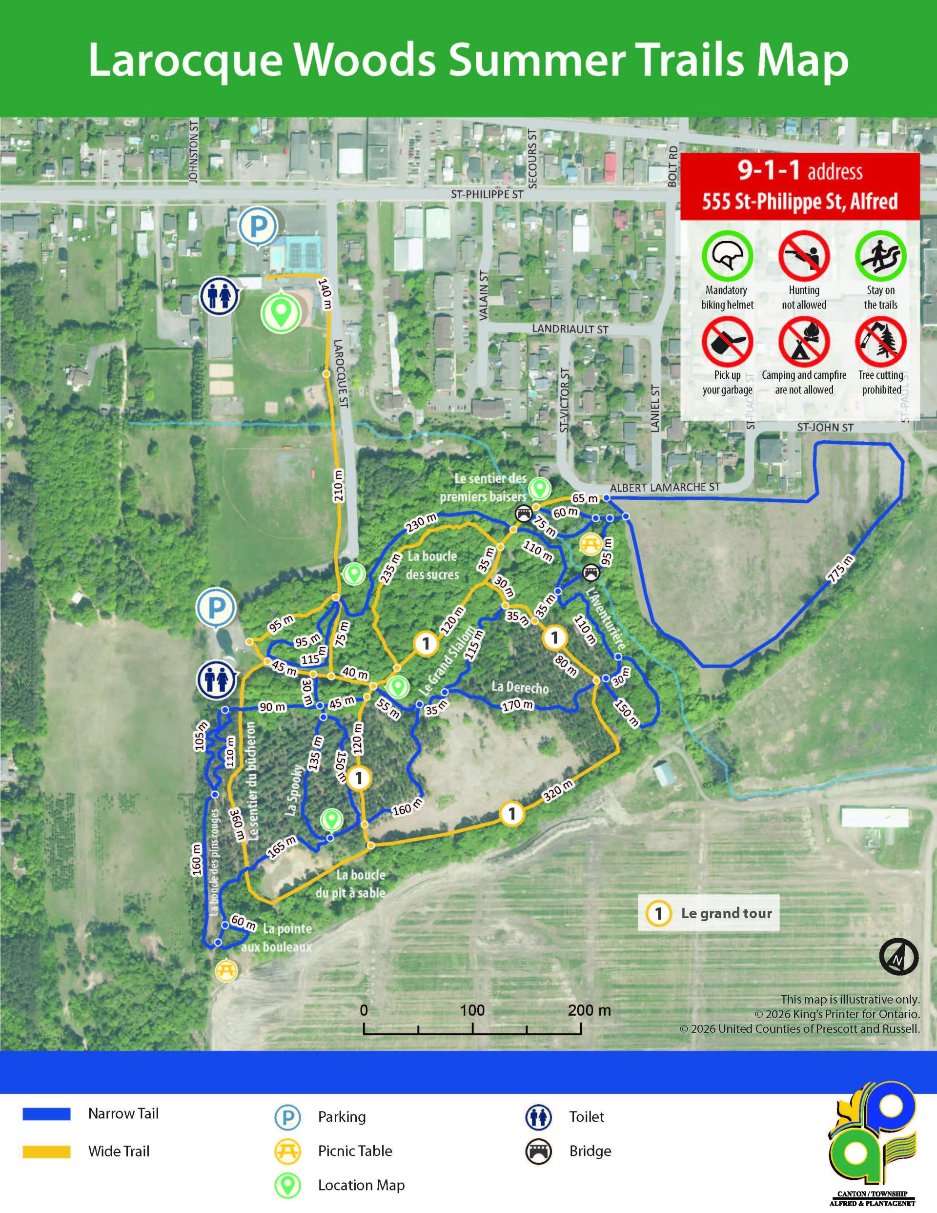 Laroque Woods Summer Trails Map