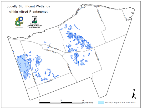 Map of Locally Significant Wetlands within the Township