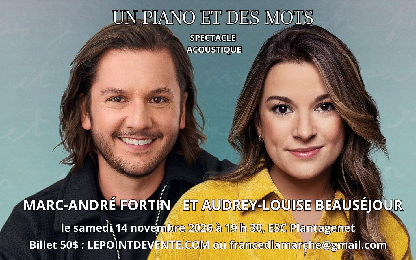 Affiche de promotion pour le spectacle un piano et des mots