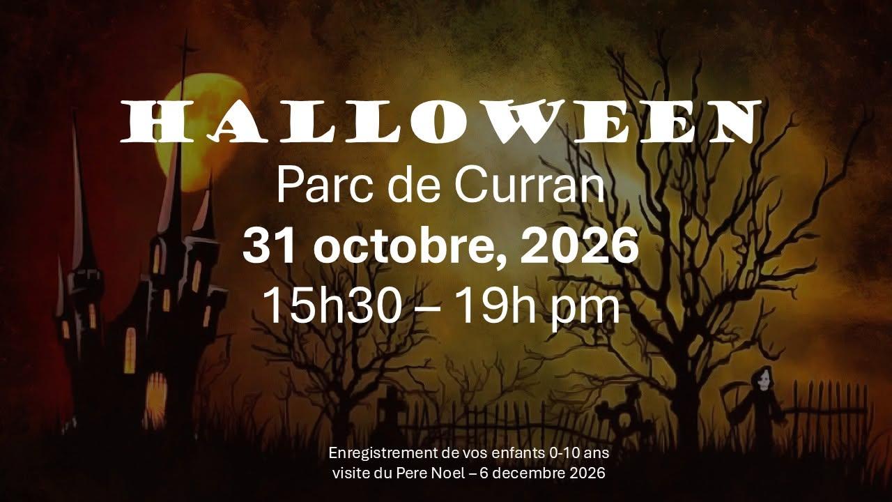 Affiche promotionnelle pour Halloween dans le parc de Curran Alliance Curran