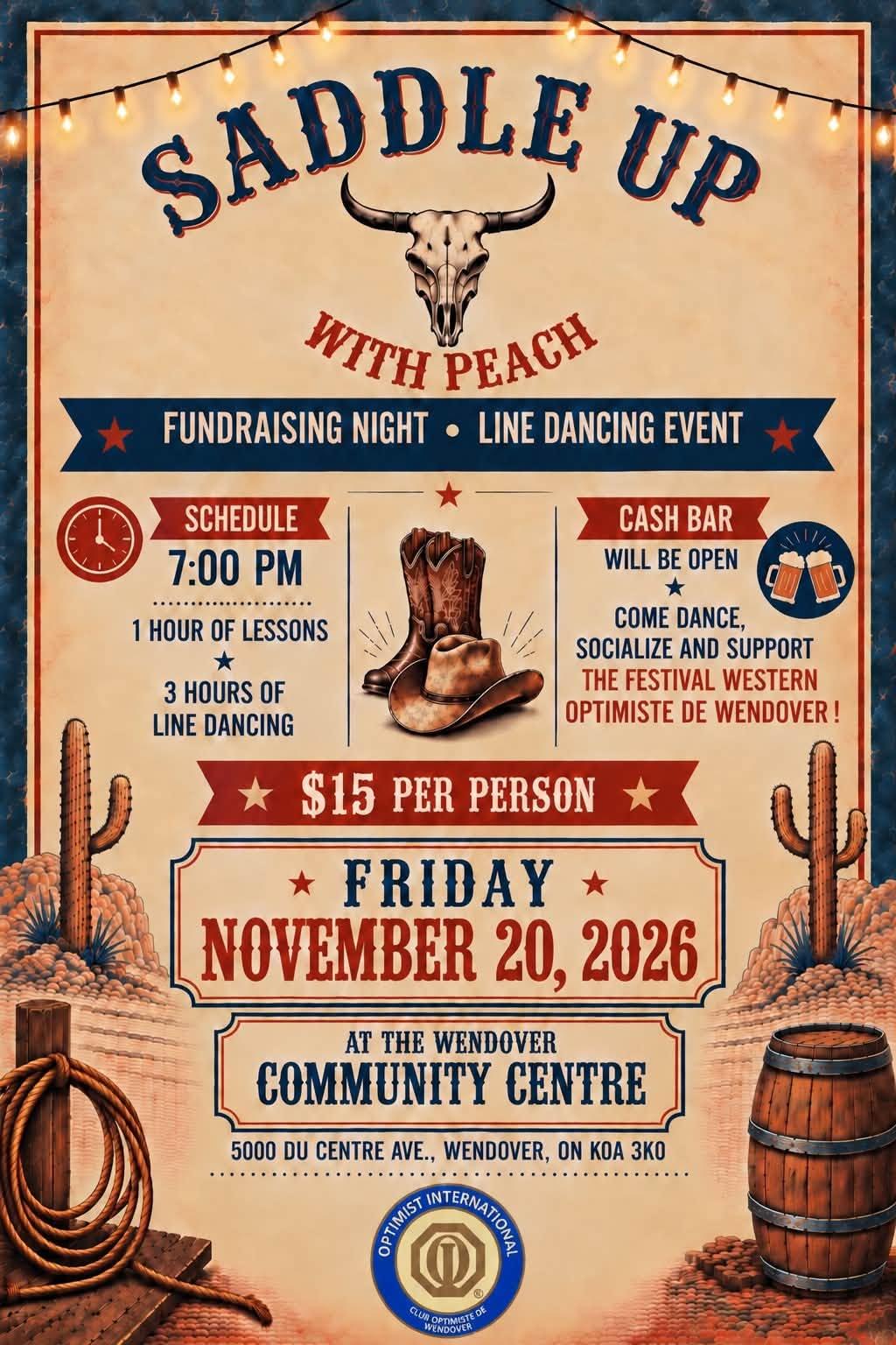 Promotional poster Line dancing evening